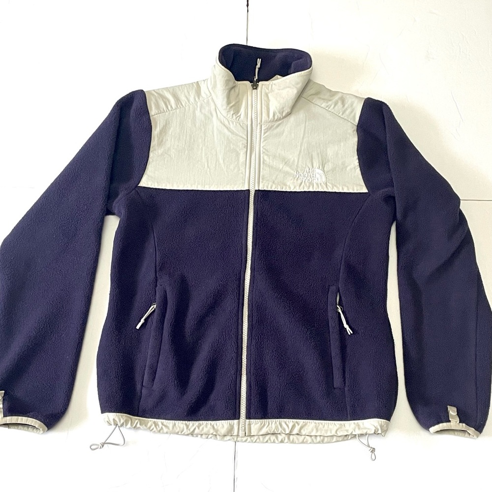 The North Face Women's Purple/Cream Hooded Fleece Denali Jacket Size S